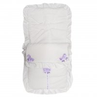 Plain White/Lilac Footmuff/Cosytoes With Bows & Lace